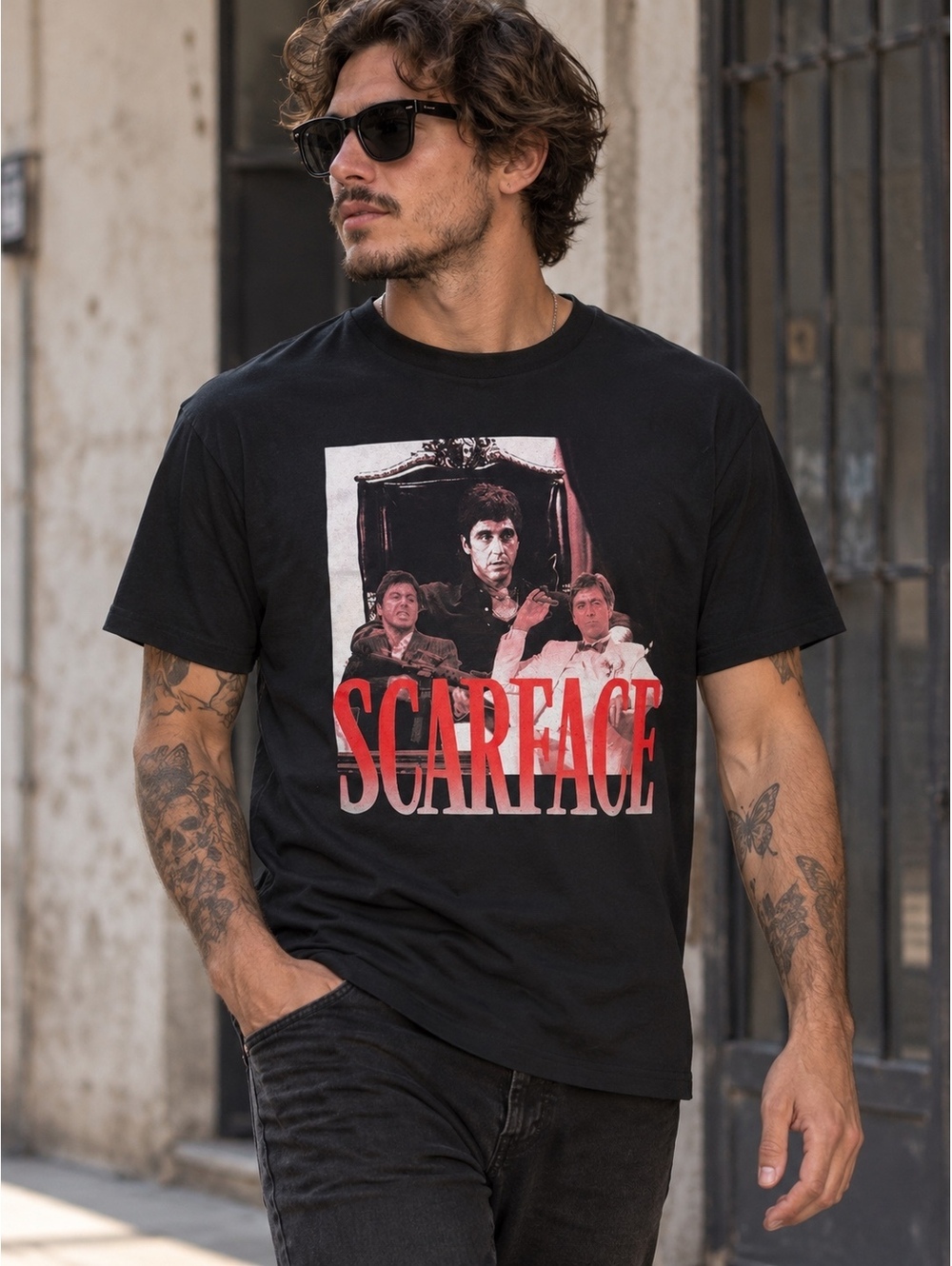 Scarface Tony Montana Graphic T-Shirt Black Men’s Medium